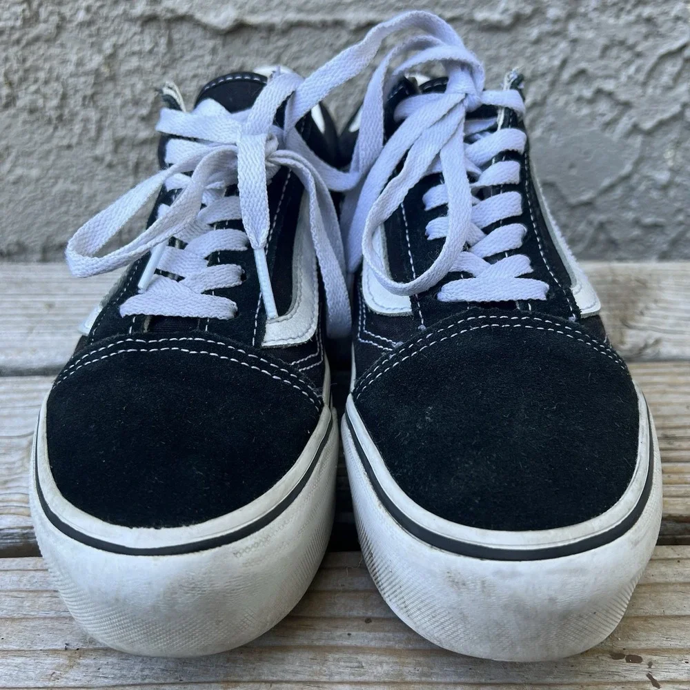 Vans Shoes Women Size 6.5 Old Skool Stackform Black White Platform Y2K Style